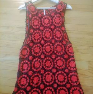 Free people crochet flower dress s nwot